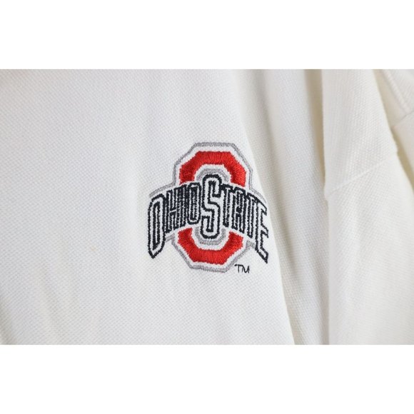 Vtg 90s Champion Mens XL Spell Out Ohio State University Golf Polo Shirt White - Picture 5 of 12